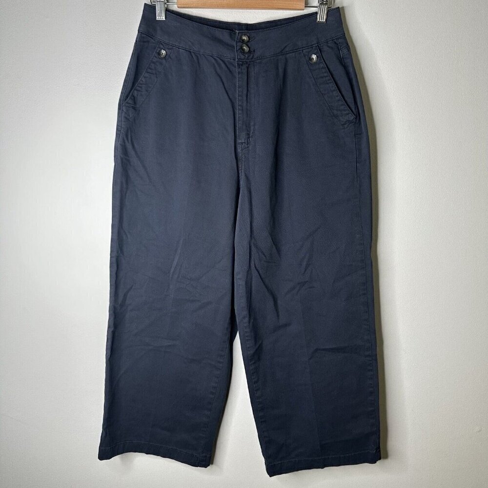 Mint Velvet Trousers‎ Womens Navy Wide Leg Casual Lounge Cropped Pants US 12R